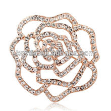 Gold flowers brooches for dress crystal brooch rhinestone jewelry for clothes